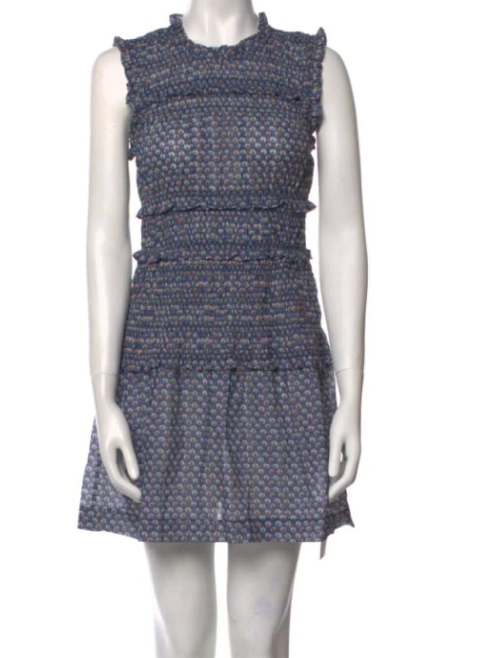 Doen Tracie Mini Dress in Dahlia Ikat Blue Size Small